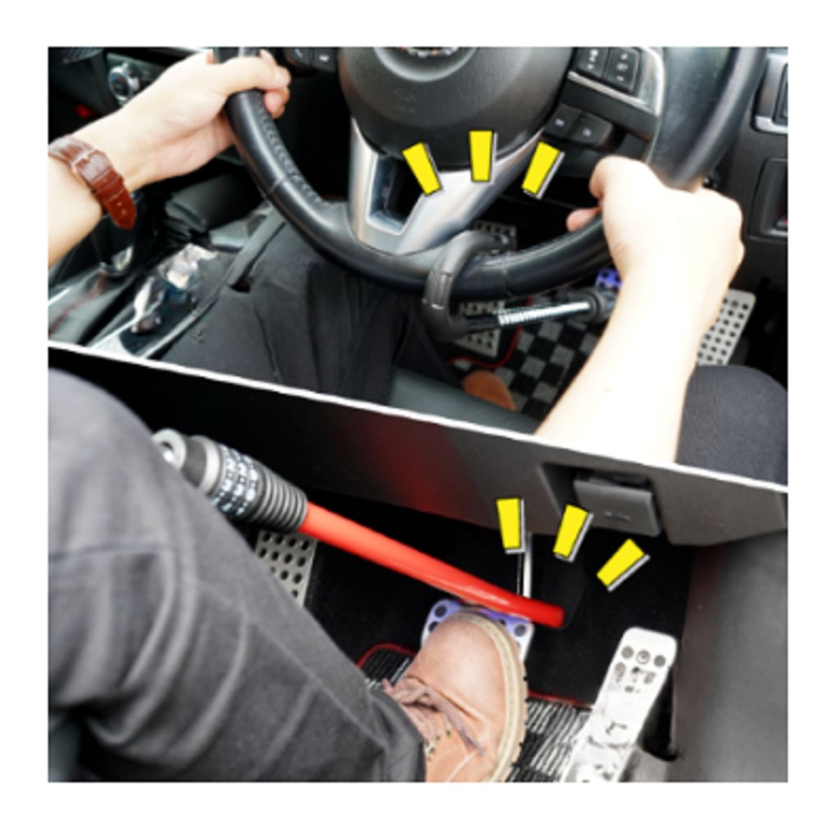 CAR ACCESSORIES - Seguro antirrobo con clave bloqueo del Pedal al volante