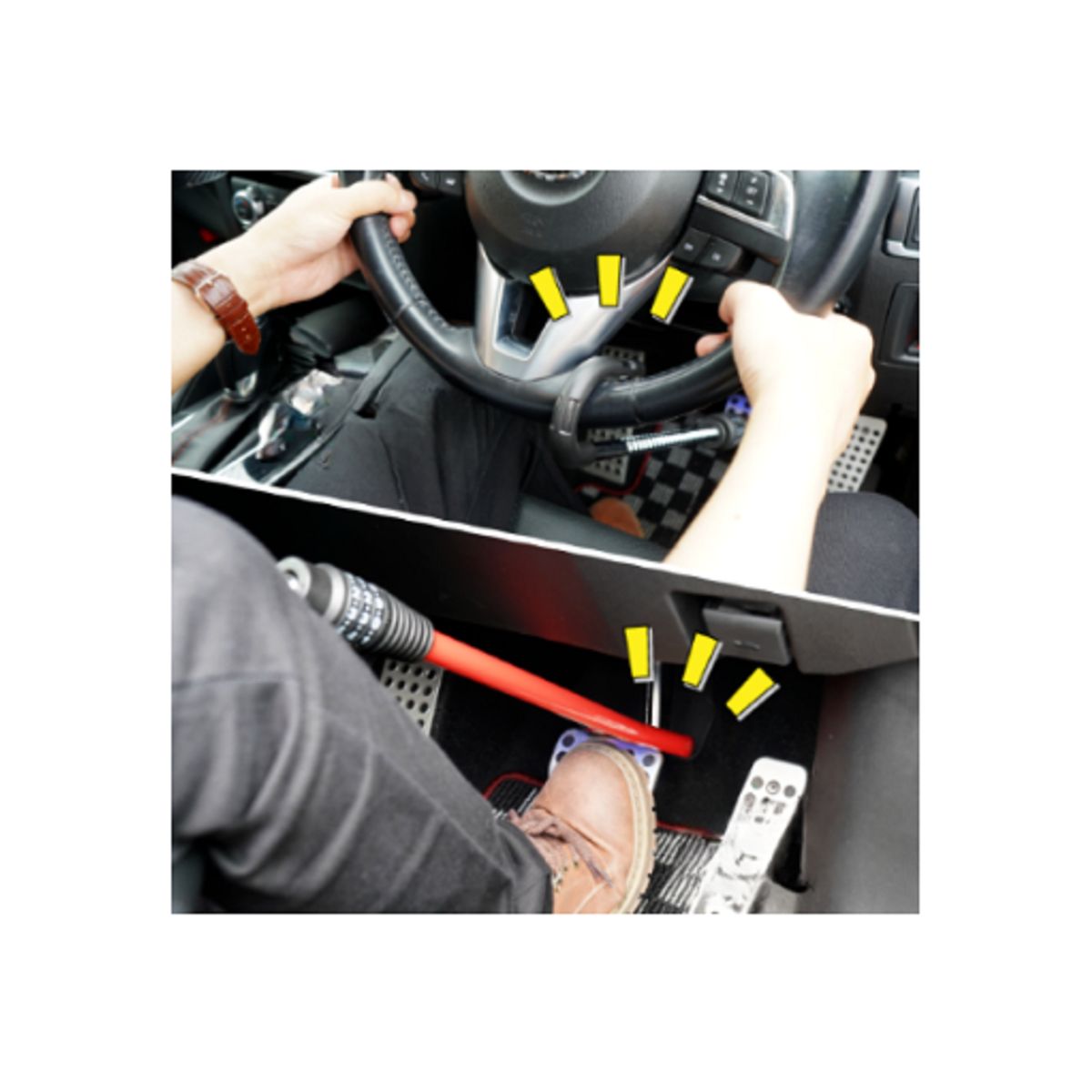 CAR ACCESSORIES - Seguro antirrobo con clave bloqueo del Pedal al volante