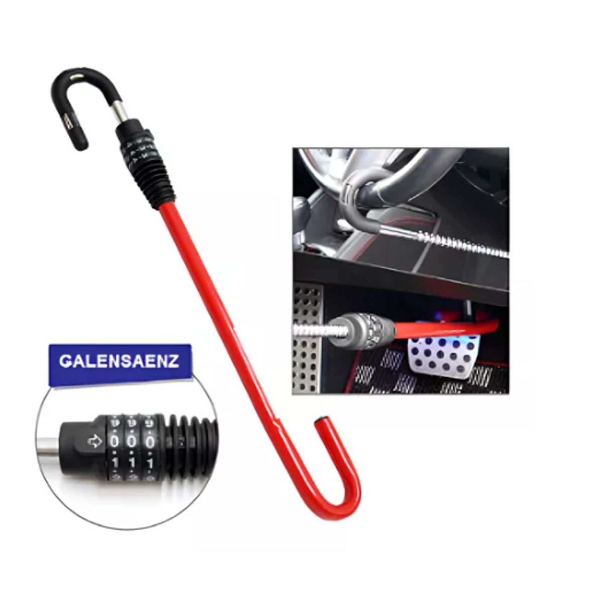 CAR ACCESSORIES - Seguro antirrobo con clave bloqueo del Pedal al volante