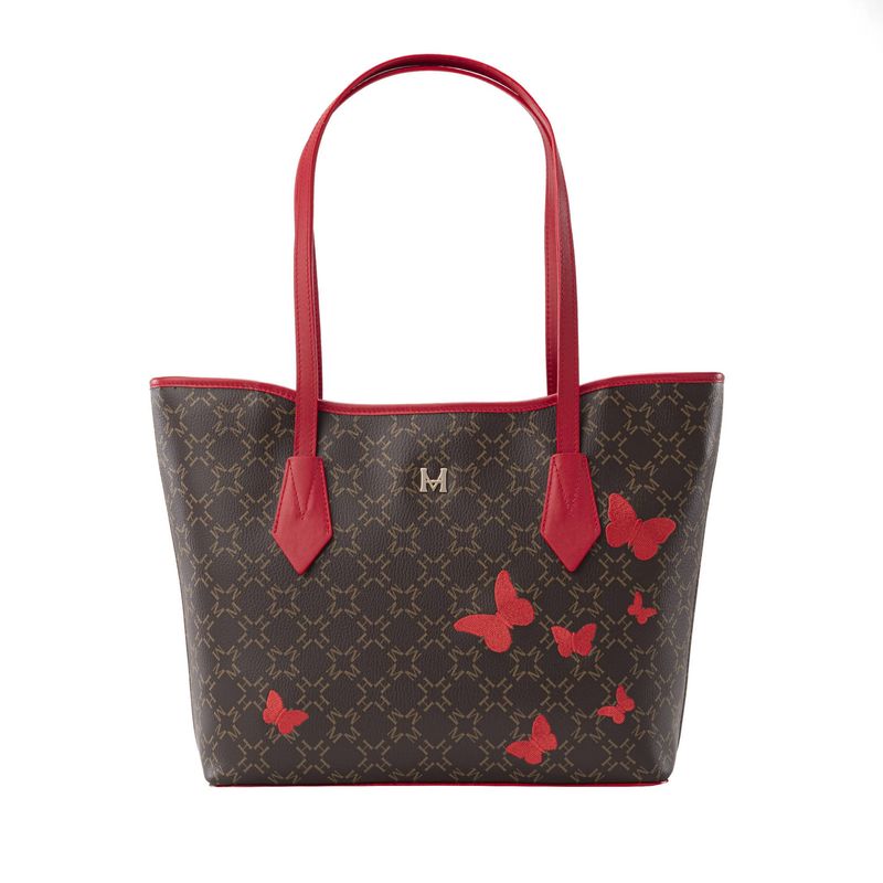 MARIO HERNANDEZ - Tote alas mediano café rojo Primario Mariposas