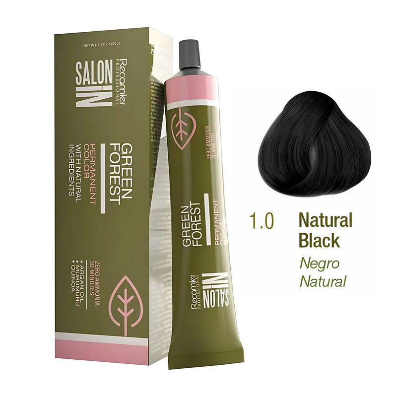 RECAMIER - Tinte Recamier Green Forest Salon In 1.0 Negro Natural 60g