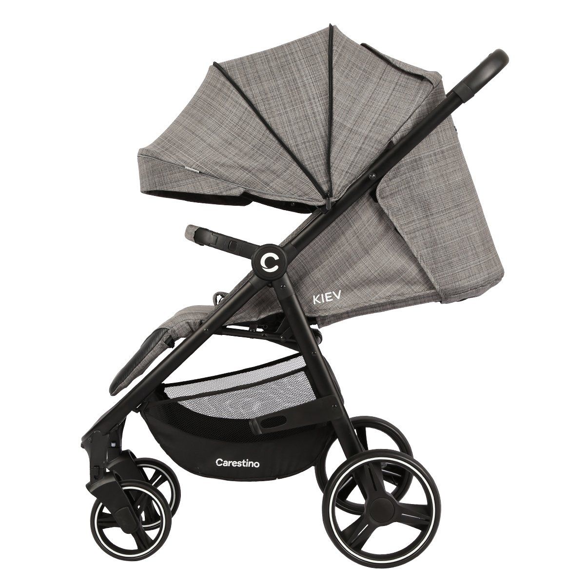 CARESTINO - Coche Carestino Kiev Gris con Porta Bebé