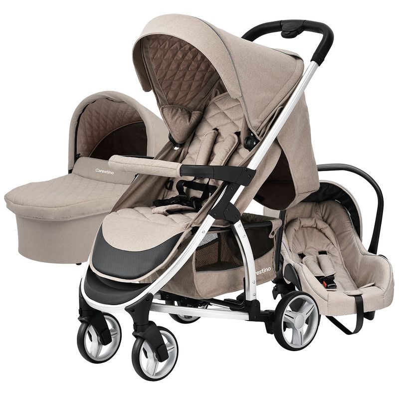 CARESTINO - Coche Carestino London Beige con Huevito y Moisés