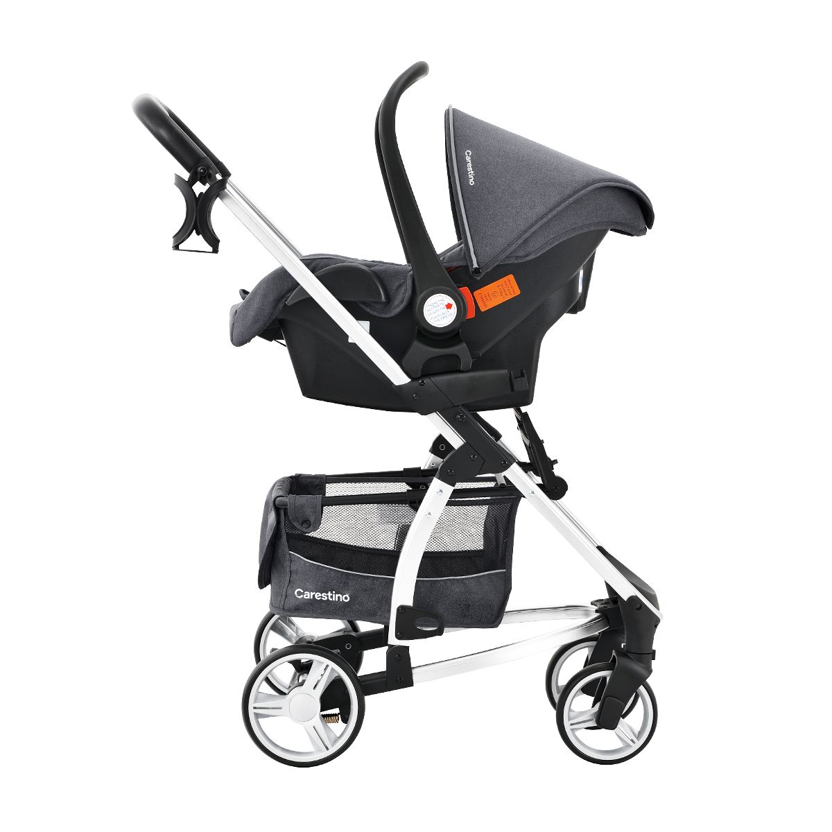 CARESTINO - Coche Carestino London Gris con Porta Bebé y Moisés