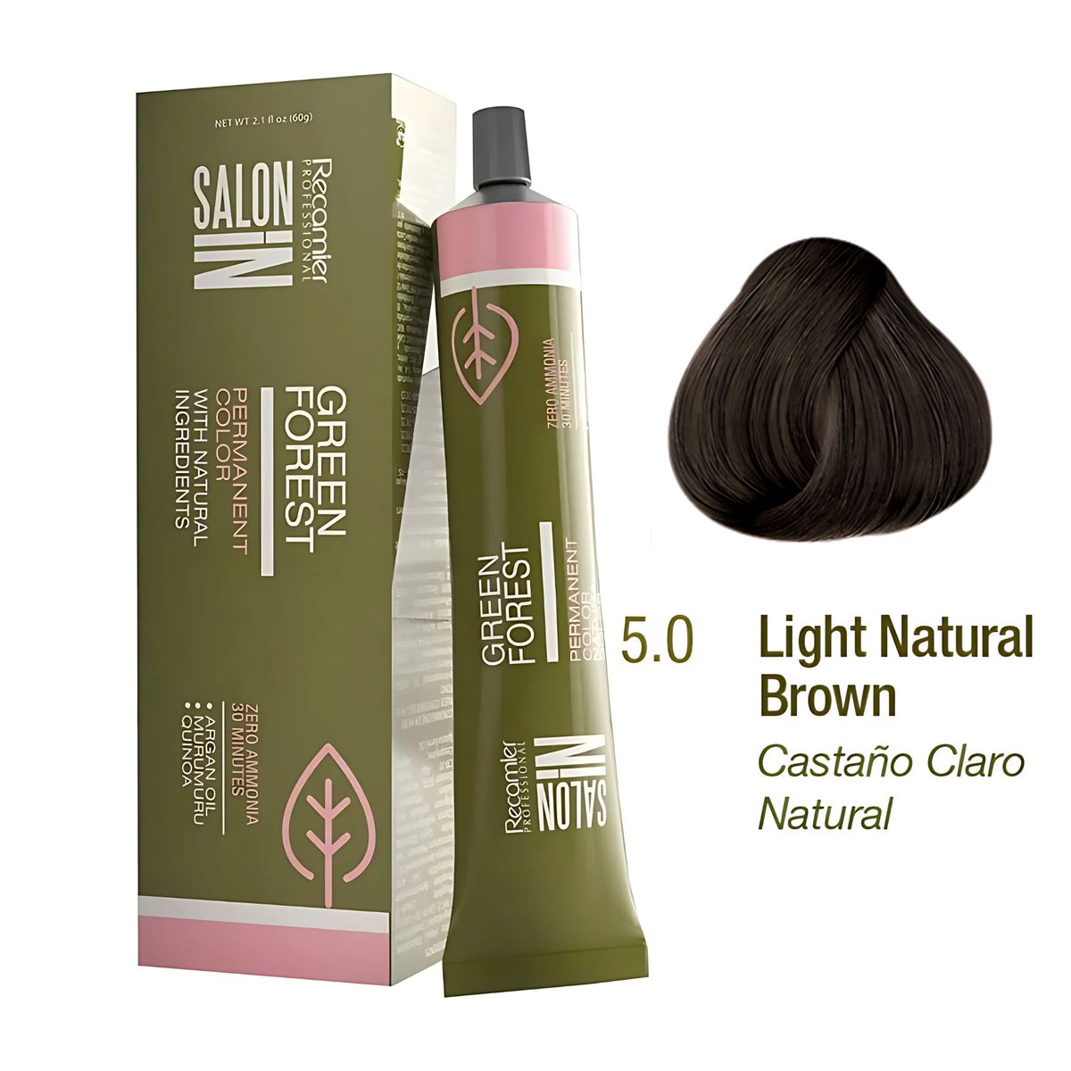 RECAMIER - Tinte Recamier Green Forest Salon In 5.0 Castaño Claro Natural 60g