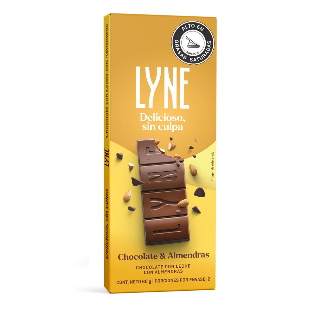GENERICO - Chocolatina Lyne Chocolate Leche Almendras X 60g