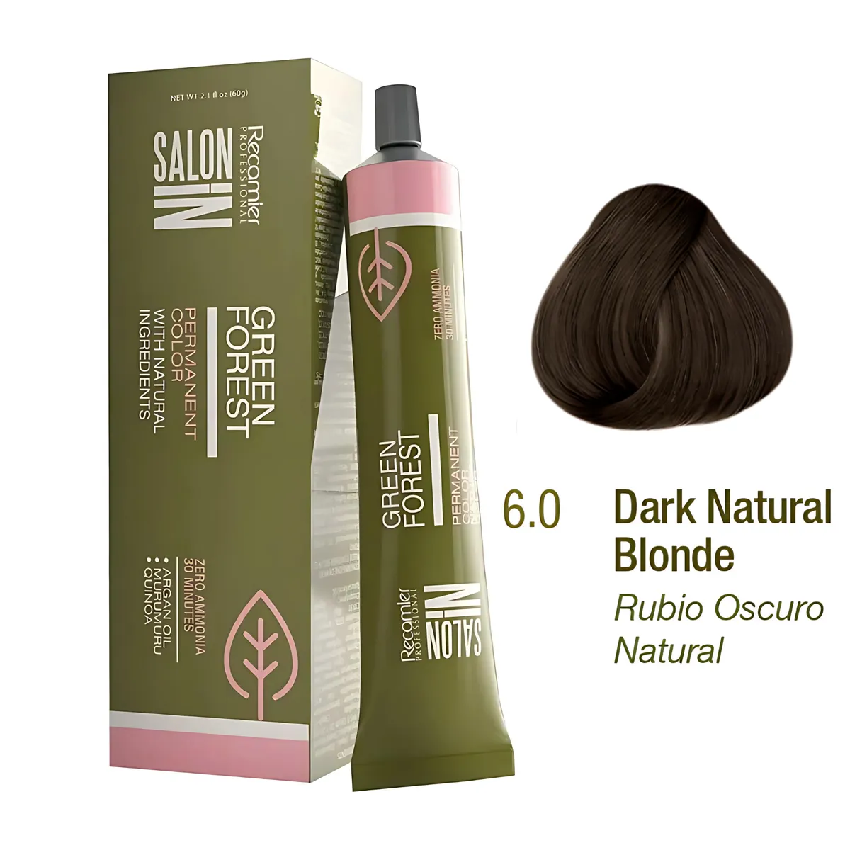 RECAMIER - Tinte Recamier Green Forest Salon In 6.0 Rubio Oscuro Natural 60g