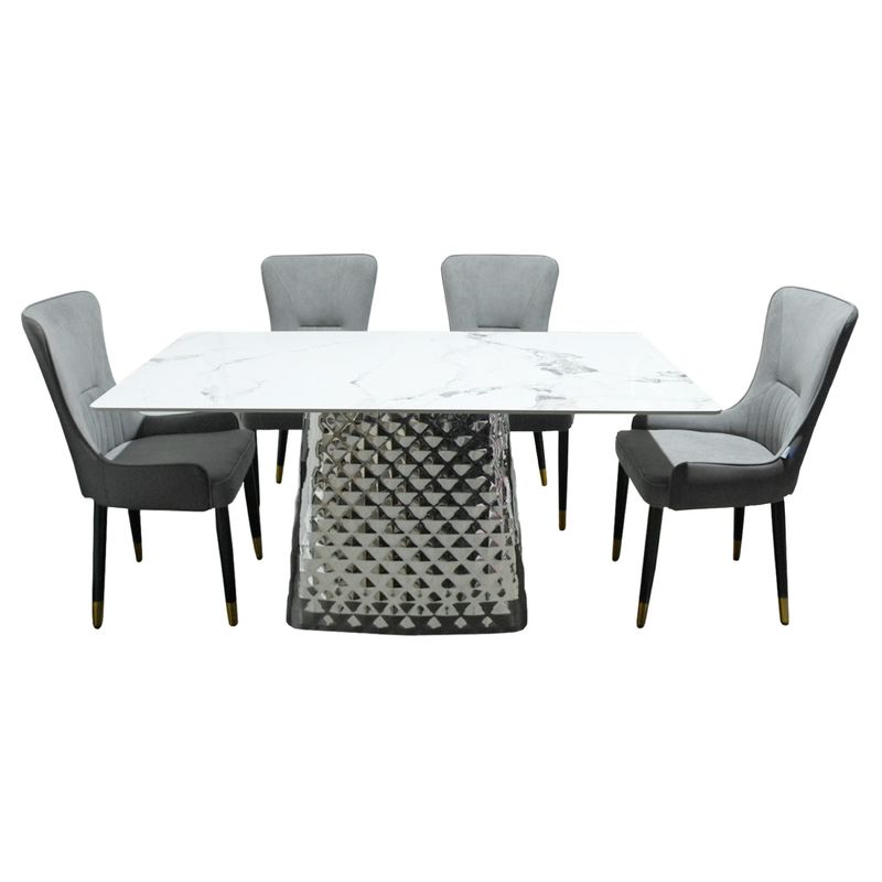 DORMILANDIA - Comedor Dubái de 4 puestos piedra sinterizada