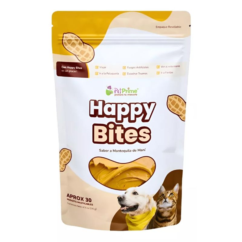 WUUFU - Happy Bites X 30 Ngets - Sabor Mantequilla Maní - Suplemento