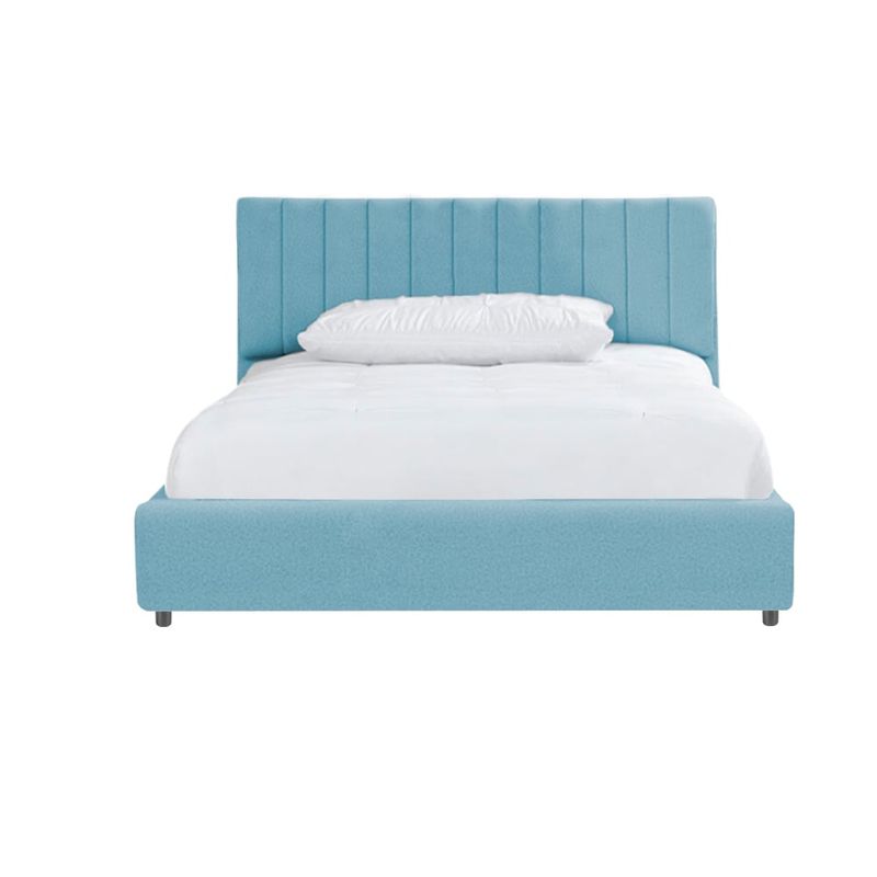 EKONOMODO COLOMBIA - Colchon Doble + Base cama Baul + Espaldar infantil Azul Claro 140x190
