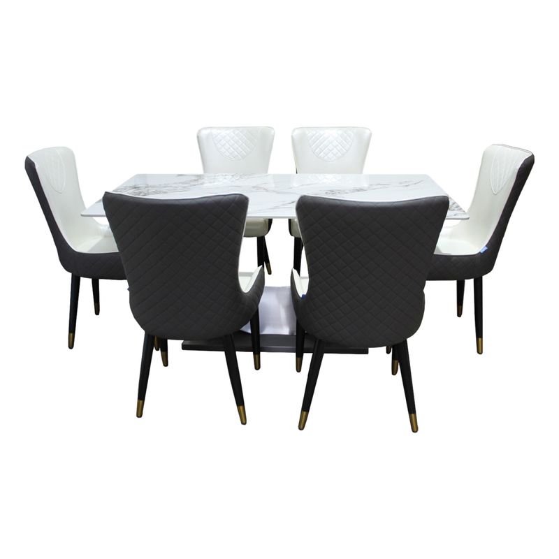 DORMILANDIA - Comedor Zurich de 6 puestos piedra sinterizada
