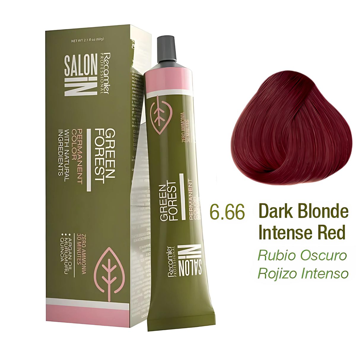 RECAMIER - Tinte Recamier Green Forest Salon In 6.66 Rubio Oscuro Rojizo Intenso