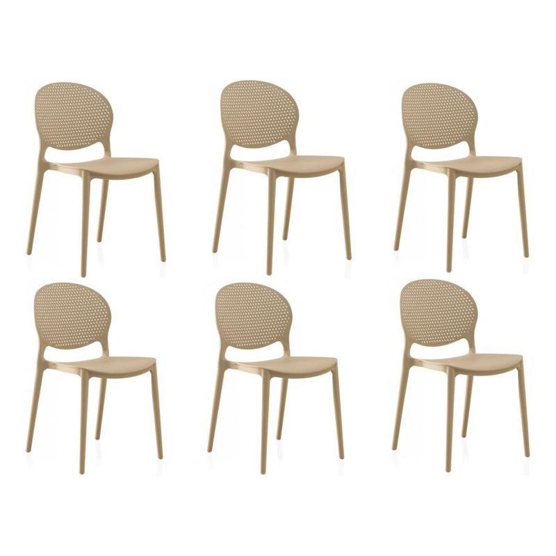 MOBLIHOUSE - Set X6 Silla Comedor Monza Para Exterior Apilable Resistente