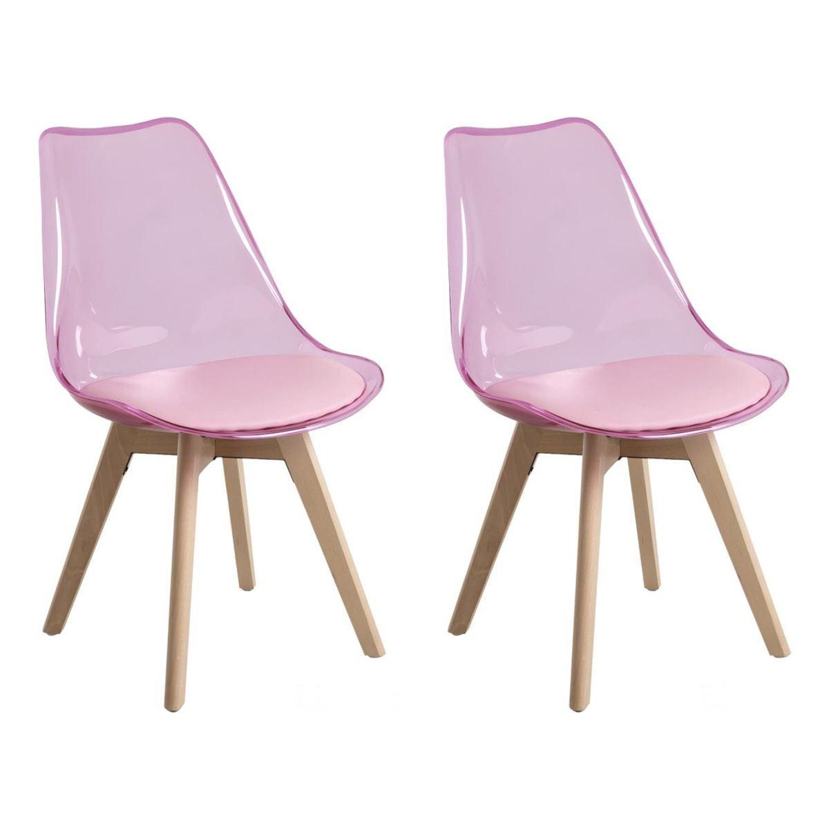 MOBLIHOUSE - Set X2 Sillas Moblihouse Eames Nórdico Madera Polipropileno