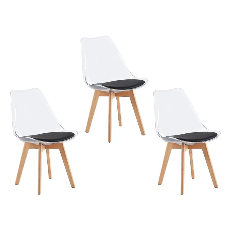 MOBLIHOUSE - Set X3 Sillas Moblihouse Eames Transparente