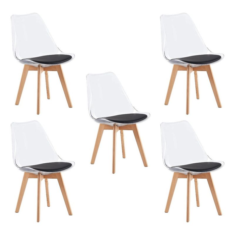 MOBLIHOUSE - Set X5 Sillas Moblihouse Eames Transparente Extra Firme