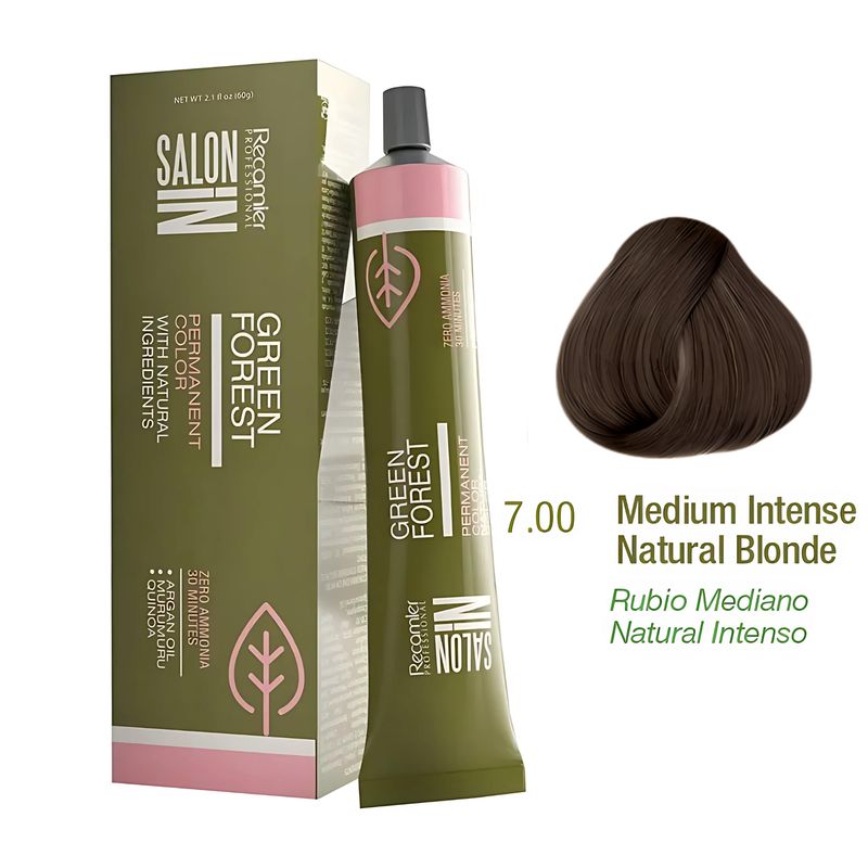 RECAMIER - Tinte Recamier Green Forest SalonIn 7.00 Rubio Mediano Natural Intenso