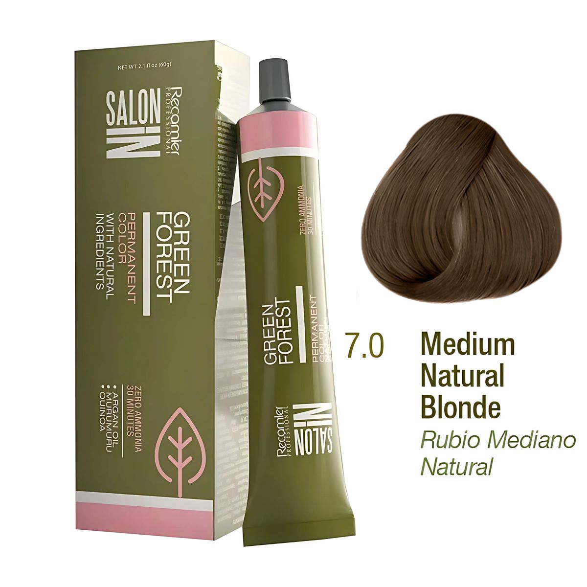 RECAMIER - Tinte Recamier Green Forest Salon In 7.0 Rubio Mediano Natural 60g