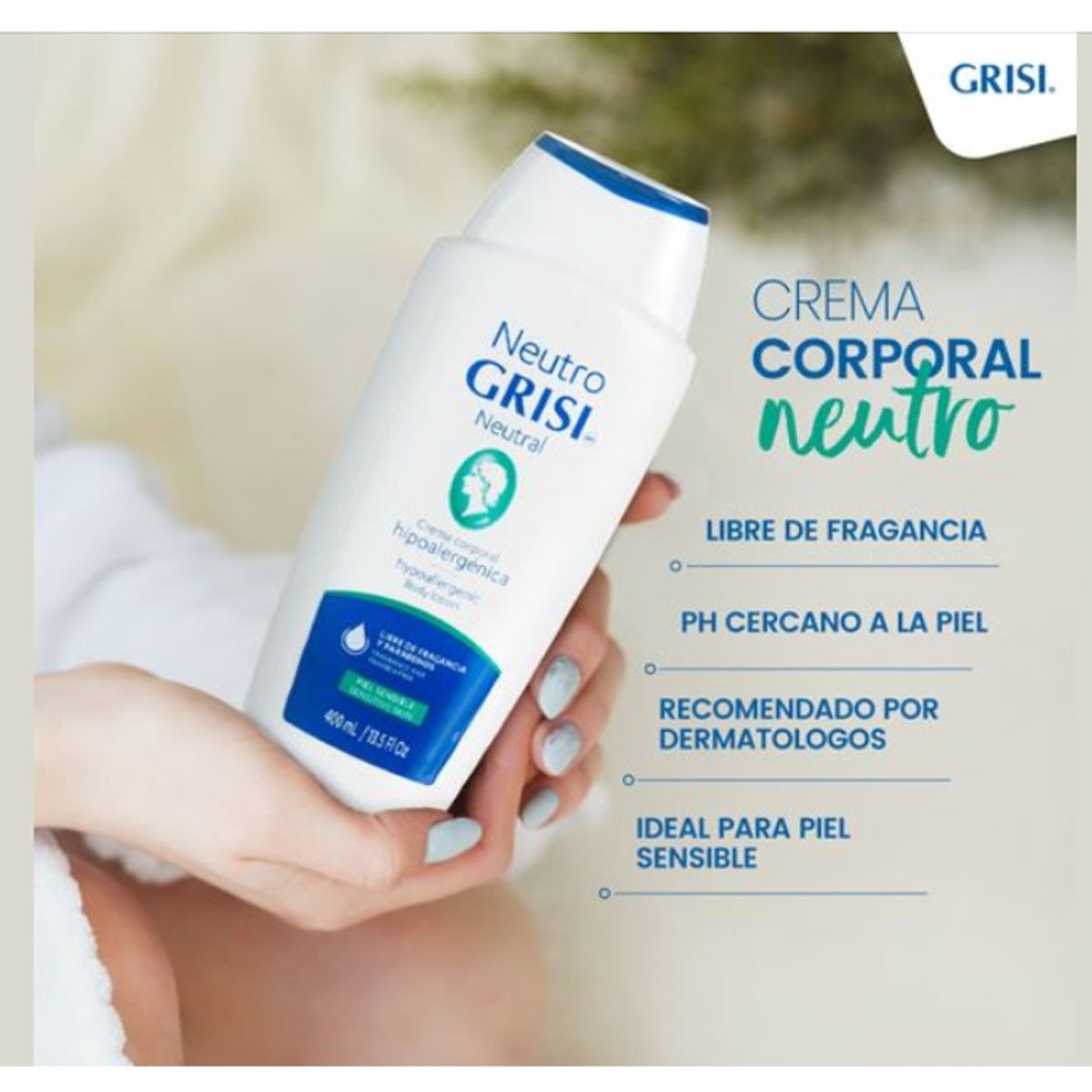 GENERICO - Crema Corporal Hipoalergénica Neutro 400ml - Grisi