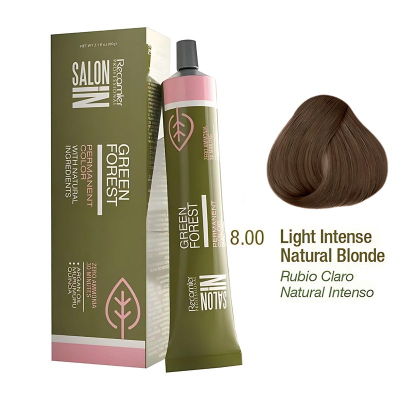 RECAMIER - Tinte Recamier Green Forest Salon In 8.00 Rubio Claro Natural Intenso