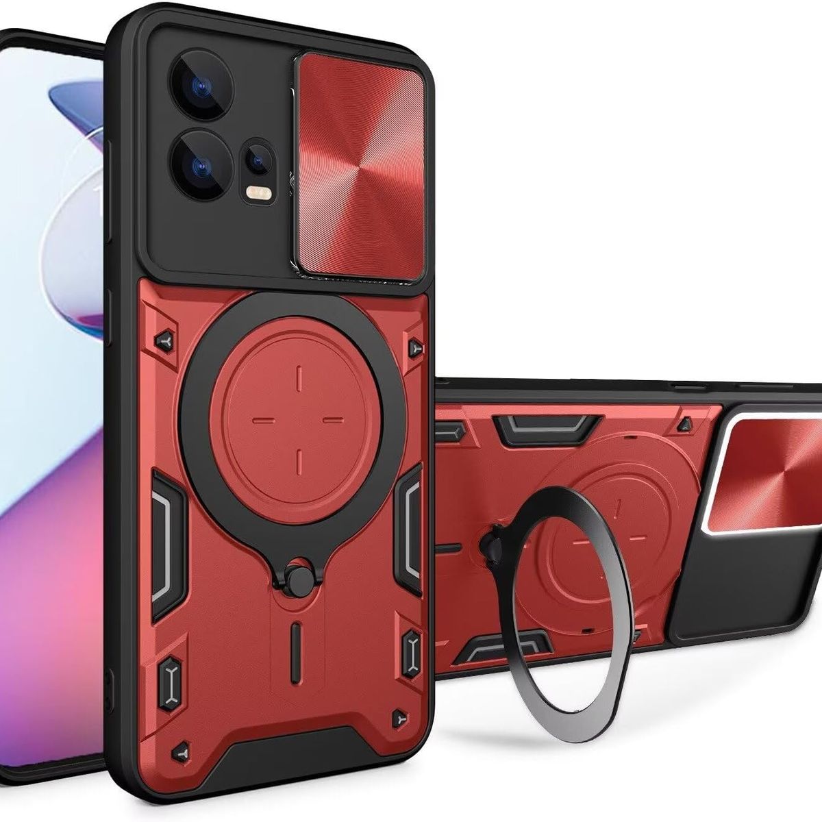 GENERICO - Estuche Protección Cámara Con Soporte Compatible Motorola G85 Negro
