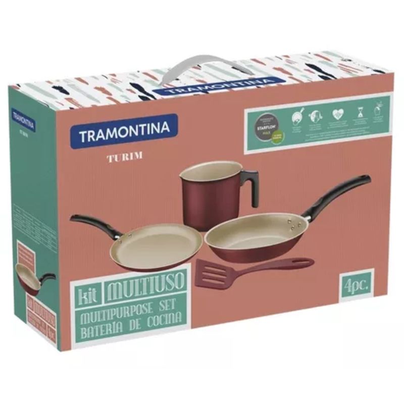 TRAMONTINA - Juego De Ollas Tramontina Bateria De Cocina 4 Piezas