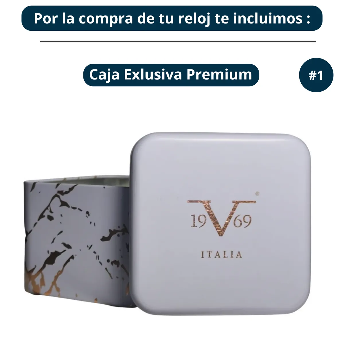 19V69 ITALIA - Reloj Mujer Plateado + 5 Complementos de Lujo Incluidos