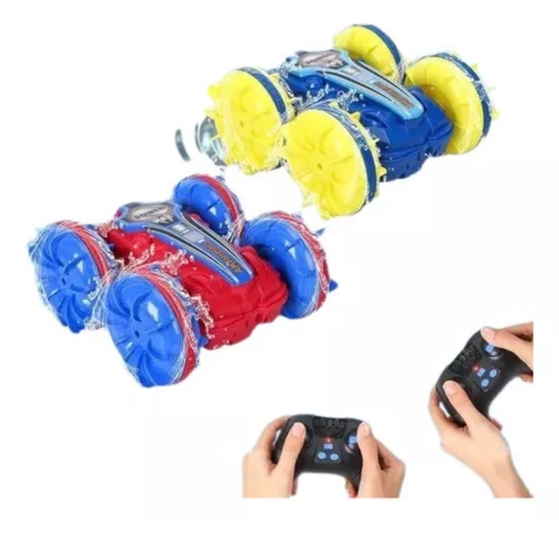 GENERICO - 2 Carros Control Remoto Rc Anfibio 2 En 1 Recargable