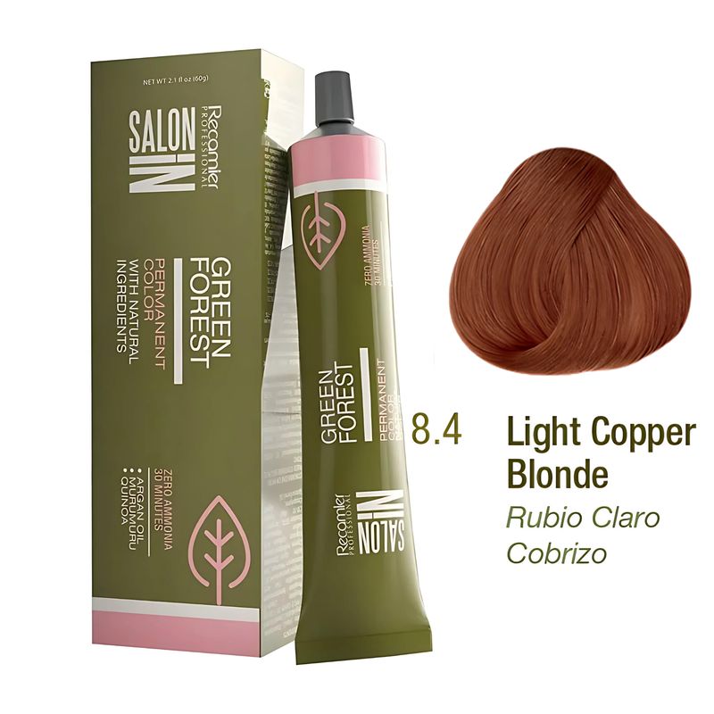 RECAMIER - Tinte Recamier Green Forest Salon In 8.4 rubio claro cobrizo 60g