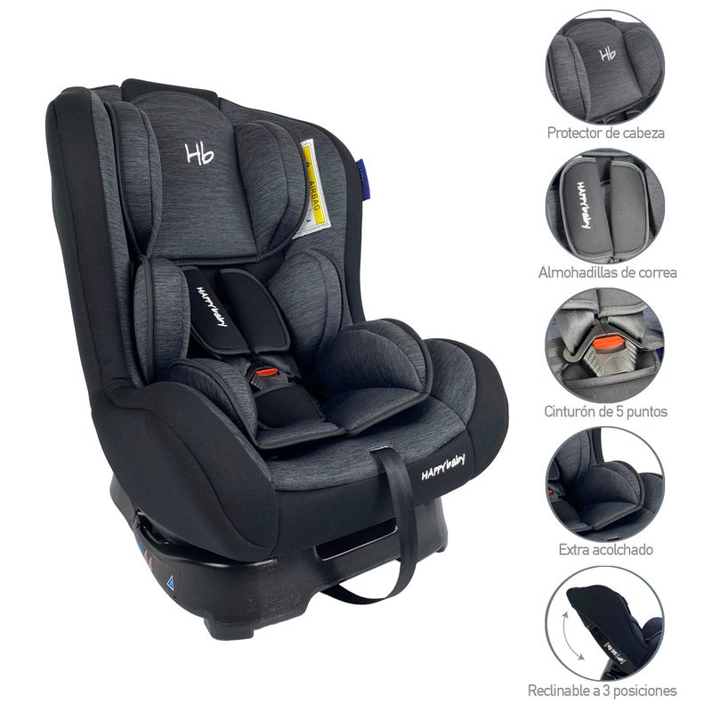 HAPPY BABY - Silla Carro Bebe Happy Baby Gold Negro Gris