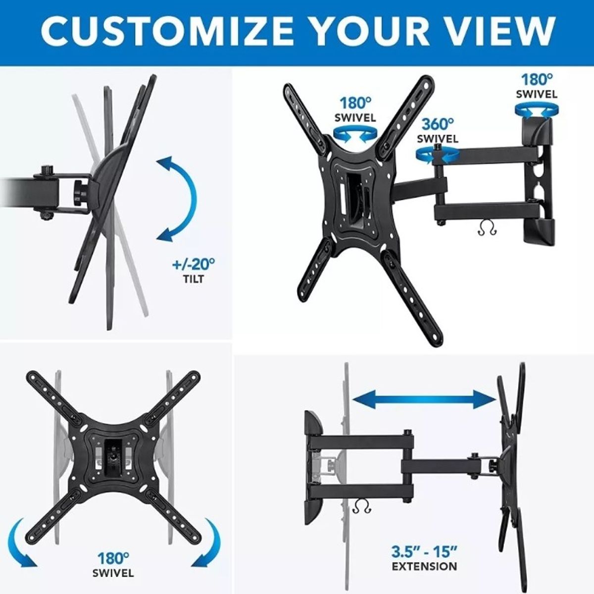 NIA - Soporte De Pared Movible Para Tv De 32 A 55 Pulgadas AN400