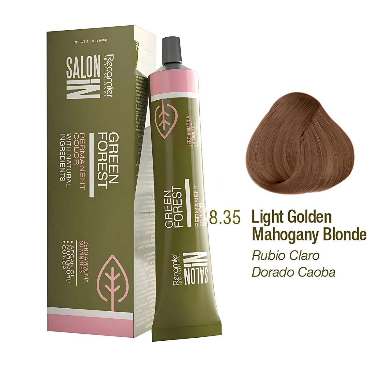 RECAMIER - Tinte Recamier Green Forest Salon In 8.35 Rubio Claro Dorado Caoba 60g