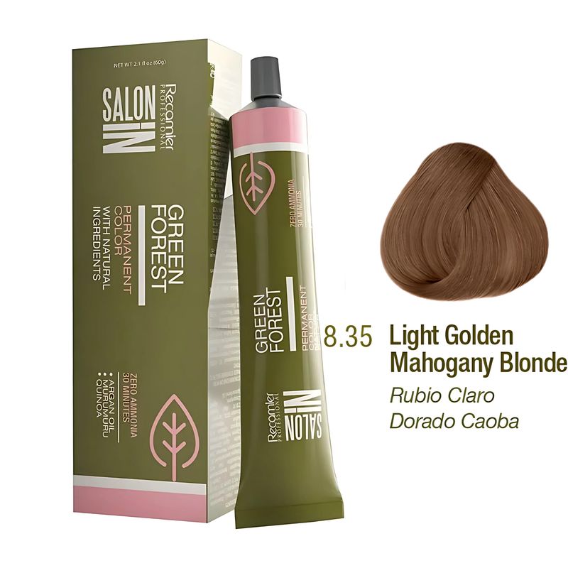 RECAMIER - Tinte Recamier Green Forest Salon In 8.35 Rubio Claro Dorado Caoba 60g