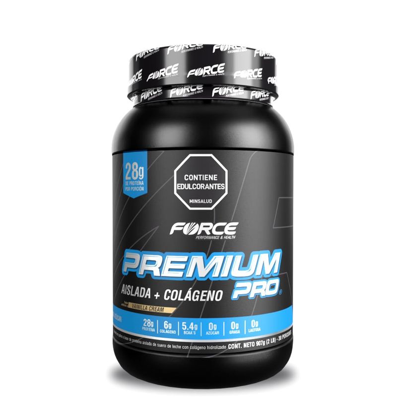 FORCE PERFORMANCE & HEALTH - Proteína isolate con colágeno Premium Pro Force 2 LB 30 Servicios