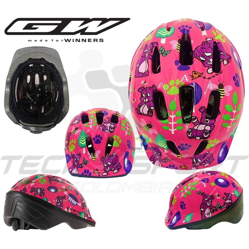 GW - Casco + Protectores Niña Bicicleta Monopatin Patinaje