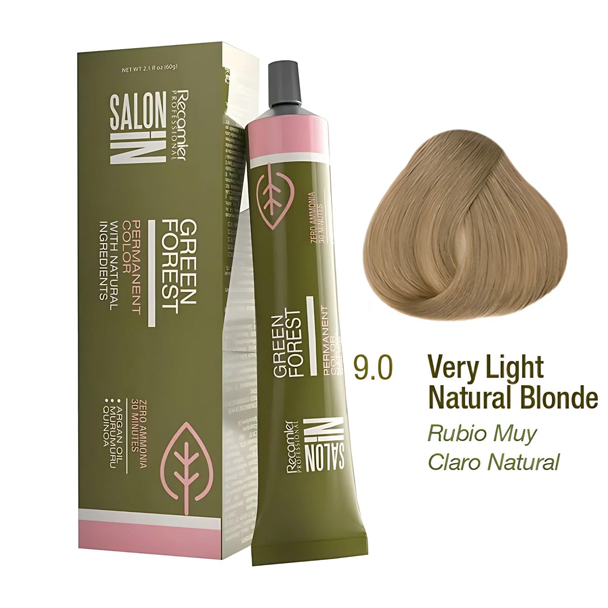 RECAMIER - Tinte Recamier Green Forest Salon In 9.0 Rubio Muy Claro Natural 60g
