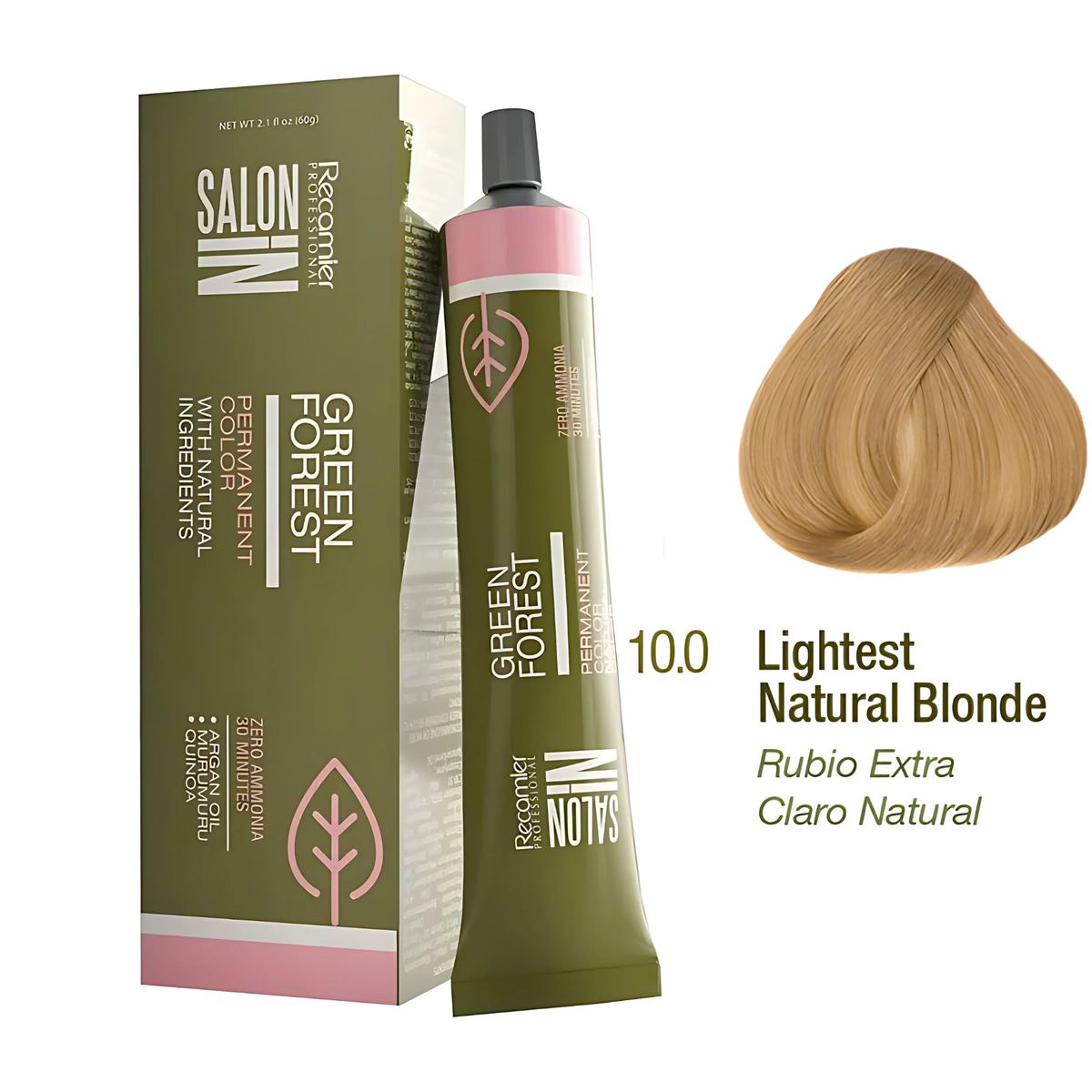 RECAMIER - Tinte Recamier Green Forest Salon In 10.0 Rubio Extra Claro Natural