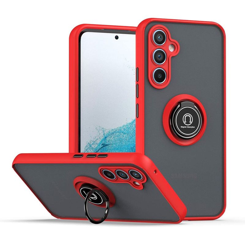 GENERICO - Funda Estuche Anti Golpes Mate Compatible Samsung A55 5G Rojo