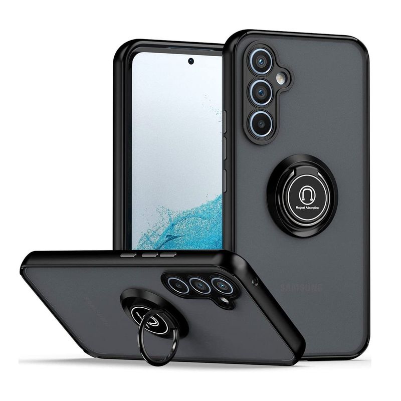 GENERICO - Funda Estuche Mate Con Anillo Compatible Samsung A55 Negro