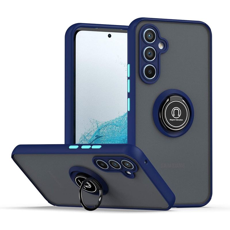 GENERICO - Funda Estuche Mate Con Anillo Compatible Samsung A55 Azul