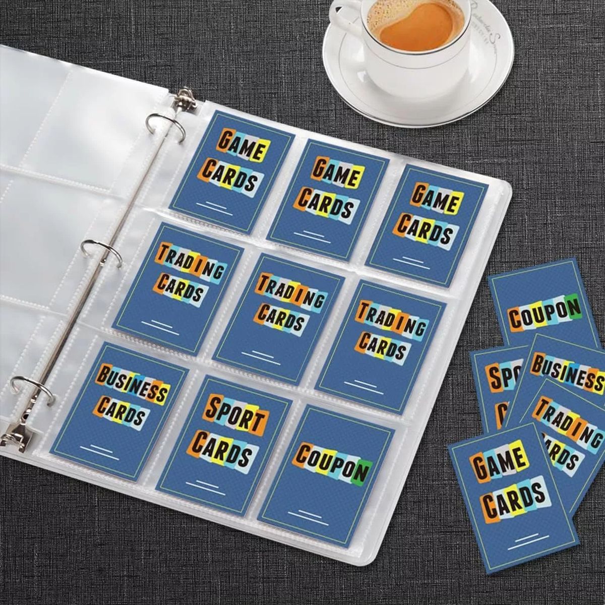 GENERICO - Hoja 9 Bolsillos Tarjetas Y Cartas Yugioh Pokemón Magic X10