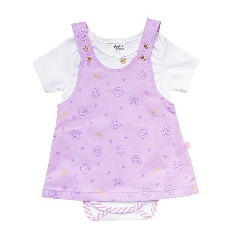 MATI MARIA TIRITAS - Conjunto Jardinera Carita Felices Talla  3-6m A 18-24 Meses