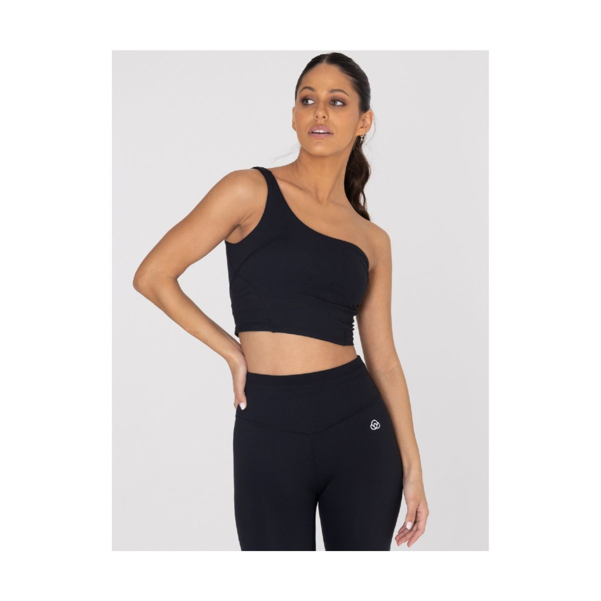 BSOUL - Top Mujer ASYMMETRIC CROP T NEW BLACK BSOUL