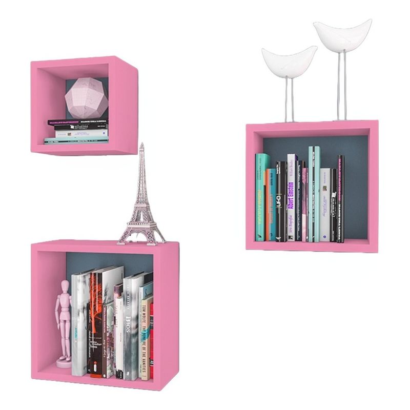 GENERICO - Repisas Cubos Flotantes Set 3 Decoración Moderna Color Mate