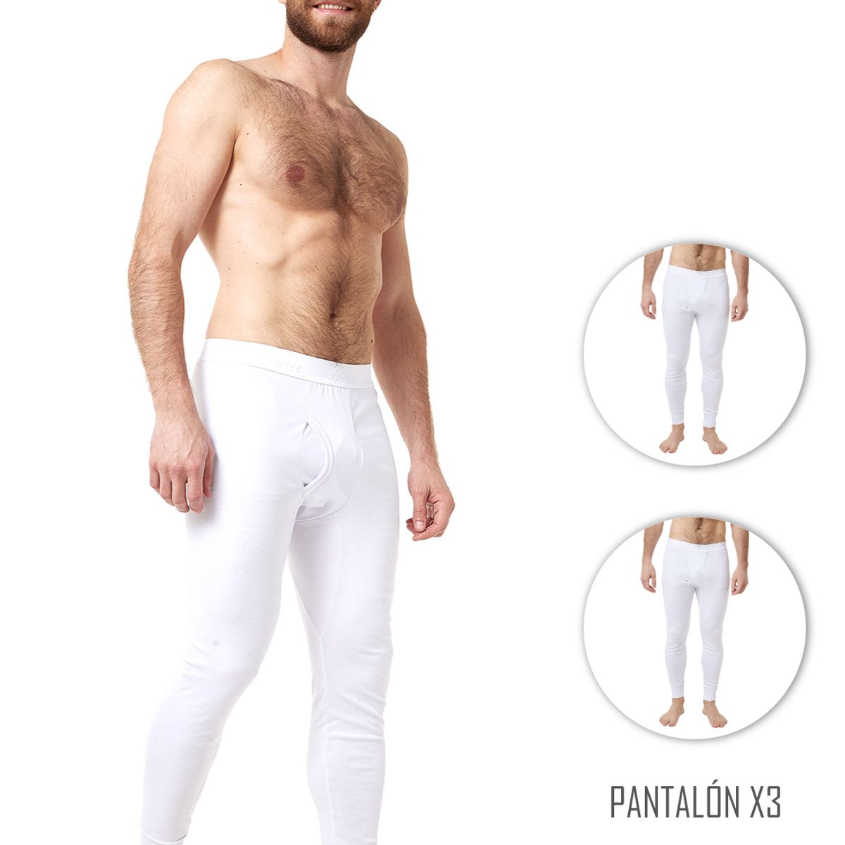 SANTANA - Combo X3 Pantalón Térmico Santana Hombre Blanco