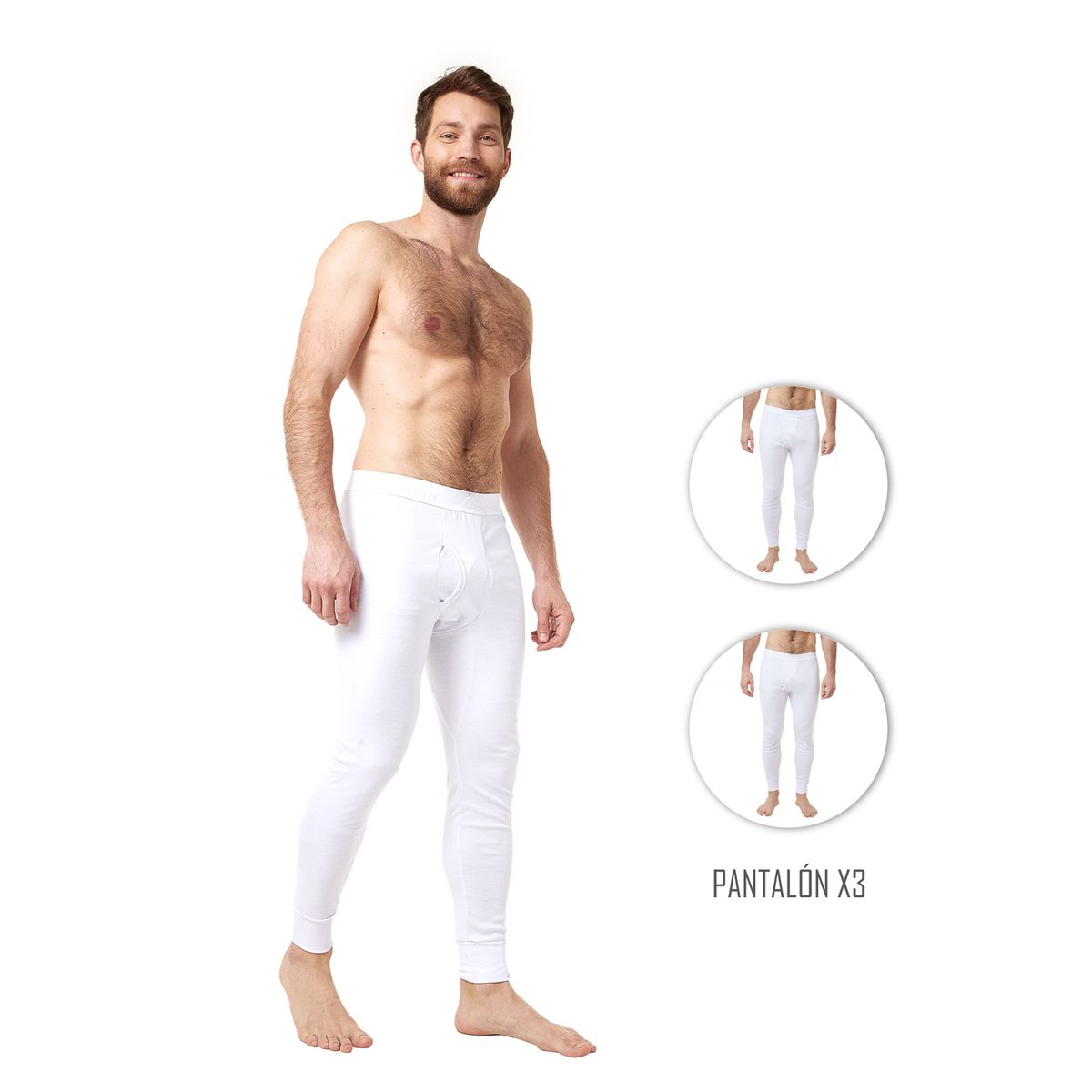 SANTANA - Combo X3 Pantalón Térmico Santana Hombre Blanco