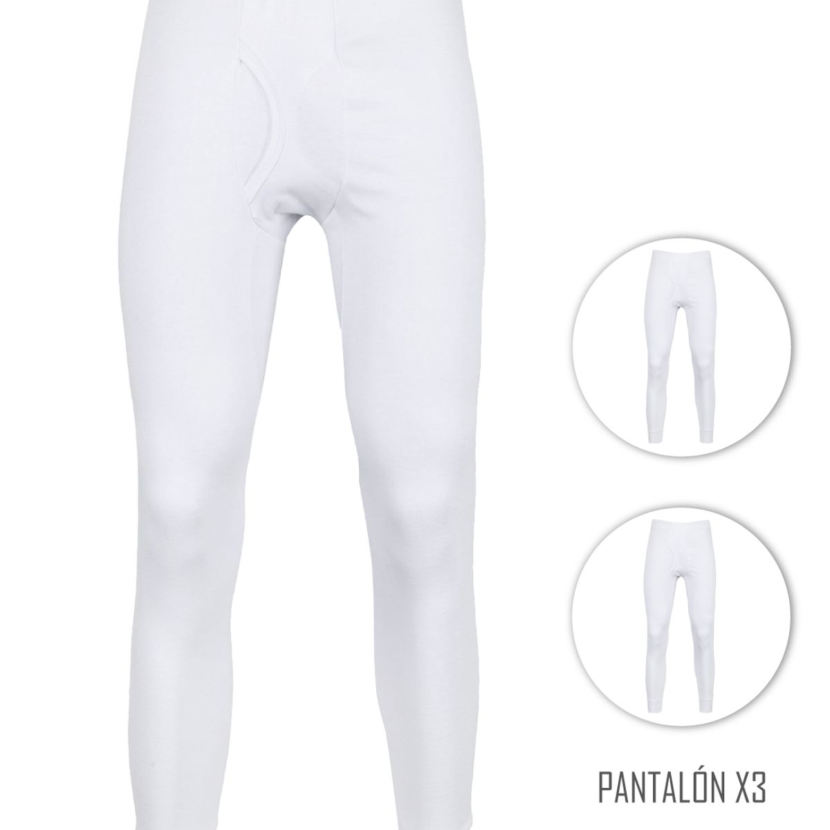 SANTANA - Combo X3 Pantalón Térmico Santana Niño Blanco