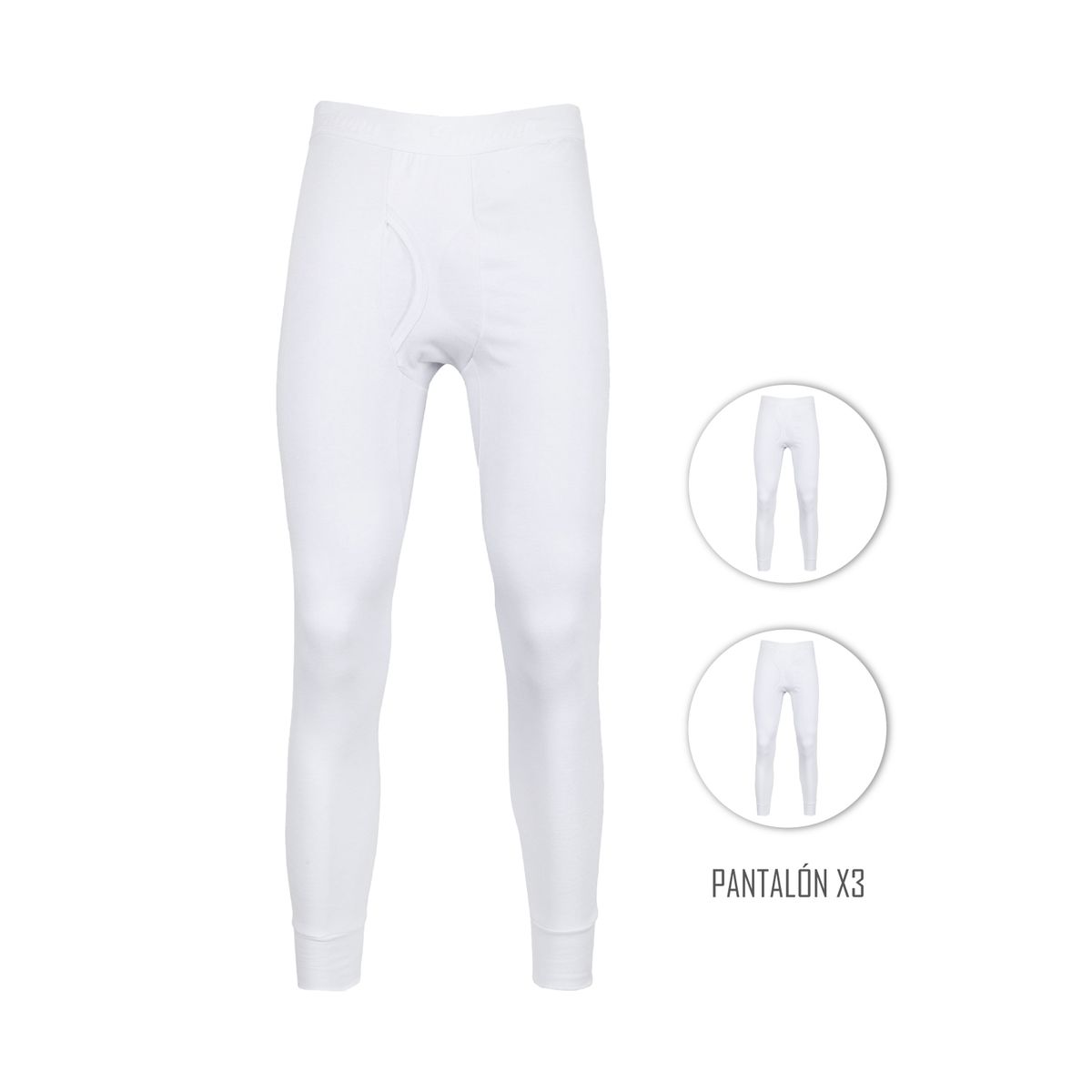 SANTANA - Combo X3 Pantalón Térmico Santana Niño Blanco