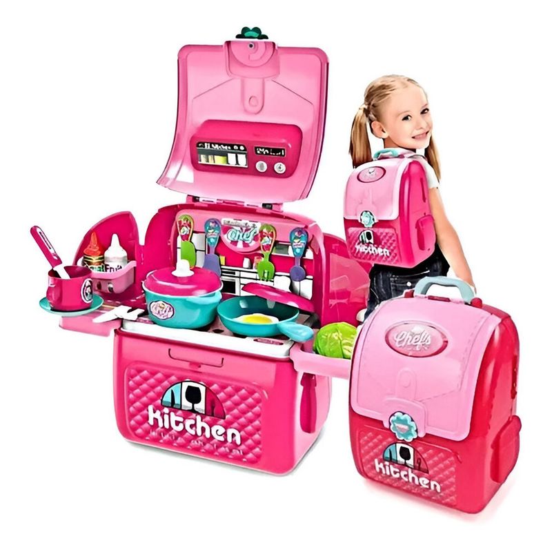 GENERICO - Cocina Infantil Armable Maleta Sonido Accesorio Chef Juguete