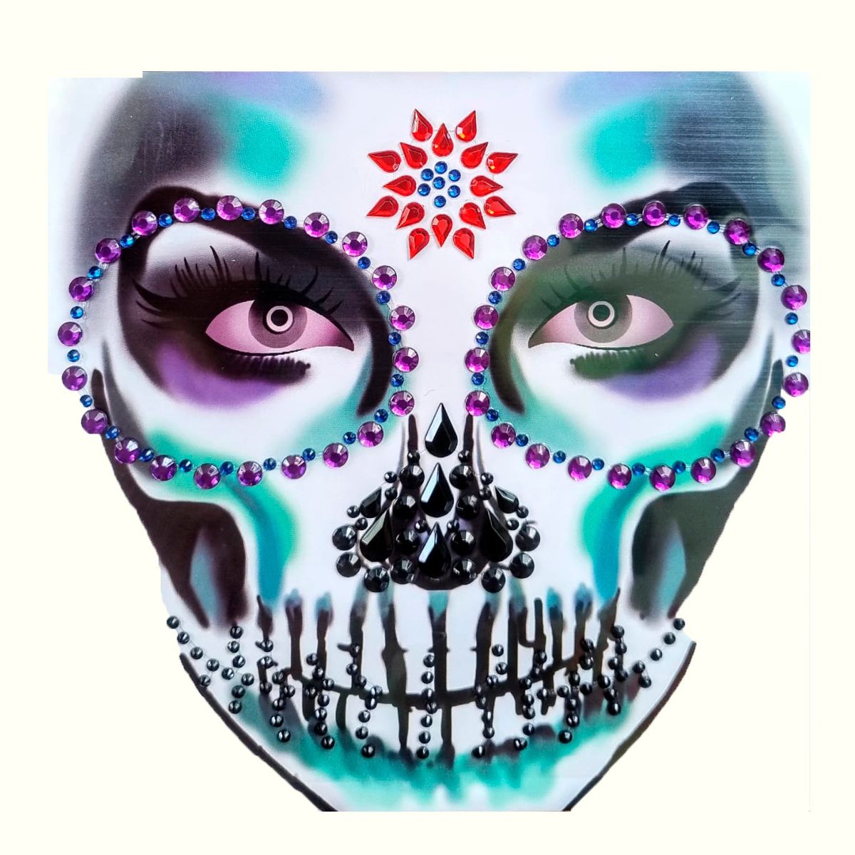 MIELTECH - Tatuaje Temporal Catrina gemas Mexicana Disfraz Frida